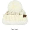 imageCC Sequin Pom Beanie for Women  Acrylic Stretchable Soft Warm Knit Winter Skully Hat with Yarn PomSequinivory  Silver