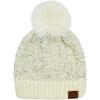imageCC Sequin Pom Beanie for Women  Acrylic Stretchable Soft Warm Knit Winter Skully Hat with Yarn PomSequinivory  Silver