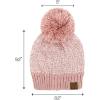 imageCC Sequin Pom Beanie for Women  Acrylic Stretchable Soft Warm Knit Winter Skully Hat with Yarn PomSequinrose  Rose