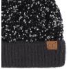 imageCC Sequin Pom Beanie for Women  Acrylic Stretchable Soft Warm Knit Winter Skully Hat with Yarn PomSparklesblack