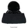 imageCC Sequin Pom Beanie for Women  Acrylic Stretchable Soft Warm Knit Winter Skully Hat with Yarn PomSparklesblack