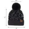 imageCC Sequin Pom Beanie for Women  Acrylic Stretchable Soft Warm Knit Winter Skully Hat with Yarn PomSparklesblack