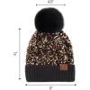 imageCC Sequin Pom Beanie for Women  Acrylic Stretchable Soft Warm Knit Winter Skully Hat with Yarn PomSparklesgold