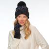 imageCC Sequin Pom Beanie for Women  Acrylic Stretchable Soft Warm Knit Winter Skully Hat with Yarn PomSparklespurple  Black