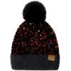 imageCC Sequin Pom Beanie for Women  Acrylic Stretchable Soft Warm Knit Winter Skully Hat with Yarn PomSparklesred  Black
