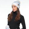 imageCC Sequin Pom Beanie for Women  Acrylic Stretchable Soft Warm Knit Winter Skully Hat with Yarn PomSparkleswhite