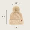 imageCC Sequin Pom Beanie for Women  Acrylic Stretchable Soft Warm Knit Winter Skully Hat with Yarn PomTerrybeige