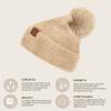imageCC Sequin Pom Beanie for Women  Acrylic Stretchable Soft Warm Knit Winter Skully Hat with Yarn PomTerrybeige