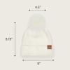 imageCC Sequin Pom Beanie for Women  Acrylic Stretchable Soft Warm Knit Winter Skully Hat with Yarn PomTerryivory