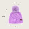 imageCC Sequin Pom Beanie for Women  Acrylic Stretchable Soft Warm Knit Winter Skully Hat with Yarn PomTerrylavender