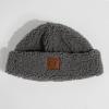 imageCC Sherpa Cuff Beanie Hat Suede Logo and Sherpa Mitten Gloves HAT008MT008Greybeanie