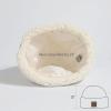 imageCC Sherpa Cuff Beanie Hat Suede Logo and Sherpa Mitten Gloves HAT008MT008Ivorybeanie