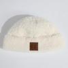imageCC Sherpa Cuff Beanie Hat Suede Logo and Sherpa Mitten Gloves HAT008MT008Ivorybeanie