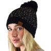 imageCC Soft Winter Warm Confetti Knit Chenille Pom Beanie HatBlack