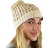 imageCC Soft Winter Warm Confetti Knit Chenille Pom Beanie HatOatmeal
