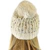 imageCC Soft Winter Warm Confetti Knit Chenille Pom Beanie HatOatmeal
