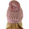imageCC Soft Winter Warm Confetti Knit Chenille Pom Beanie HatRose