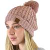 imageCC Soft Winter Warm Confetti Knit Chenille Pom Beanie HatRose