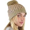 imageCC Soft Winter Warm Confetti Knit Chenille Pom Beanie HatTaupe