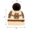 imageCC Southwest Pattern Pom Beanie for WomenAztecbeige