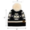 imageCC Southwest Pattern Pom Beanie for WomenAztecblack