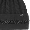 imageCC Star Stud Fur Pom Beanie for Women  Recycled Yarn Stretchable Soft Warm Knit Winter Skully Hat with Faux Fur PomPearlblack