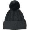 imageCC Star Stud Fur Pom Beanie for Women  Recycled Yarn Stretchable Soft Warm Knit Winter Skully Hat with Faux Fur PomPearlblack