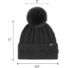 imageCC Star Stud Fur Pom Beanie for Women  Recycled Yarn Stretchable Soft Warm Knit Winter Skully Hat with Faux Fur PomPearlblack
