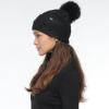 imageCC Star Stud Fur Pom Beanie for Women  Recycled Yarn Stretchable Soft Warm Knit Winter Skully Hat with Faux Fur PomPearlblack