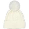 imageCC Star Stud Fur Pom Beanie for Women  Recycled Yarn Stretchable Soft Warm Knit Winter Skully Hat with Faux Fur PomPearlivory