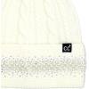 imageCC Star Stud Fur Pom Beanie for Women  Recycled Yarn Stretchable Soft Warm Knit Winter Skully Hat with Faux Fur PomPearlivory