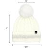 imageCC Star Stud Fur Pom Beanie for Women  Recycled Yarn Stretchable Soft Warm Knit Winter Skully Hat with Faux Fur PomPearlivory