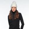 imageCC Star Stud Fur Pom Beanie for Women  Recycled Yarn Stretchable Soft Warm Knit Winter Skully Hat with Faux Fur PomPearlivory