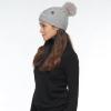 imageCC Star Stud Fur Pom Beanie for Women  Recycled Yarn Stretchable Soft Warm Knit Winter Skully Hat with Faux Fur PomPearlltgrey