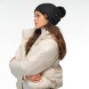 imageCC Star Stud Fur Pom Beanie for Women  Recycled Yarn Stretchable Soft Warm Knit Winter Skully Hat with Faux Fur PomStar Studblack