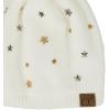 imageCC Star Stud Fur Pom Beanie for Women  Recycled Yarn Stretchable Soft Warm Knit Winter Skully Hat with Faux Fur PomStar Studivory