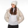 imageCC Star Stud Fur Pom Beanie for Women  Recycled Yarn Stretchable Soft Warm Knit Winter Skully Hat with Faux Fur PomStar Studivory