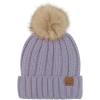 imageCC Thick Cable Knit Faux Fuzzy Fur Pom Fleece Lined Skull Cap Cuff BeaniePale Lavender