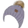 imageCC Thick Cable Knit Faux Fuzzy Fur Pom Fleece Lined Skull Cap Cuff BeaniePale Lavender