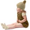 imageCC Toddler Sherpa Fuzzy Lining Baby Beanie Hat for Kid Chunky Knitted with Pom Pom for Boys Girls Ages 25 YearsBeige