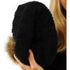 imageCC Toddler Sherpa Fuzzy Lining Baby Beanie Hat for Kid Chunky Knitted with Pom Pom for Boys Girls Ages 25 YearsBlack