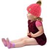 imageCC Toddler Sherpa Fuzzy Lining Baby Beanie Hat for Kid Chunky Knitted with Pom Pom for Boys Girls Ages 25 YearsCandy Pink