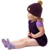imageCC Toddler Sherpa Fuzzy Lining Baby Beanie Hat for Kid Chunky Knitted with Pom Pom for Boys Girls Ages 25 YearsPurple