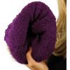 imageCC Toddler Sherpa Fuzzy Lining Baby Beanie Hat for Kid Chunky Knitted with Pom Pom for Boys Girls Ages 25 YearsPurple