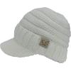 imageCC Toddler Trendy Warm Oversized Chunky Soft Oversized Ribbed Slouchy Knit Hat with Visor BrimIvory