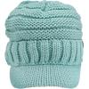 imageCC Toddler Trendy Warm Oversized Chunky Soft Oversized Ribbed Slouchy Knit Hat with Visor BrimMint