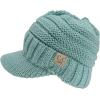 imageCC Toddler Trendy Warm Oversized Chunky Soft Oversized Ribbed Slouchy Knit Hat with Visor BrimMint