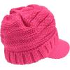imageCC Toddler Trendy Warm Oversized Chunky Soft Oversized Ribbed Slouchy Knit Hat with Visor BrimNew Candy Pink