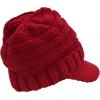 imageCC Toddler Trendy Warm Oversized Chunky Soft Oversized Ribbed Slouchy Knit Hat with Visor BrimRed