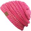 imageCC Trendy Warm Chunky Soft Stretch Cable Knit Beanie3 Tone Coral